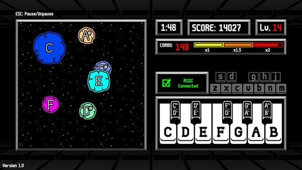 Musical Meteors free download gameplay screenshot - high quality gaming experience